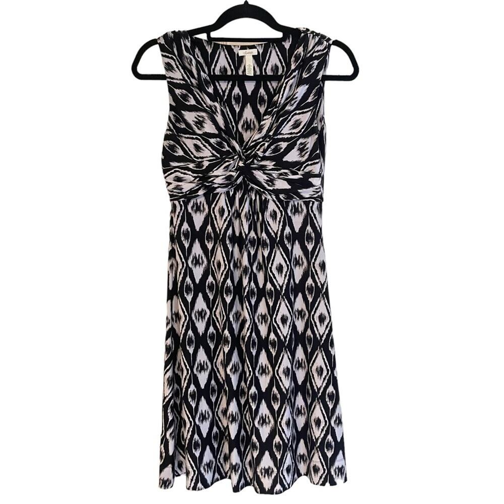 Soma Black White Knot Front V Neck Dress Size‎ XS